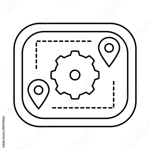 location of car service and repairing with outline icon sets