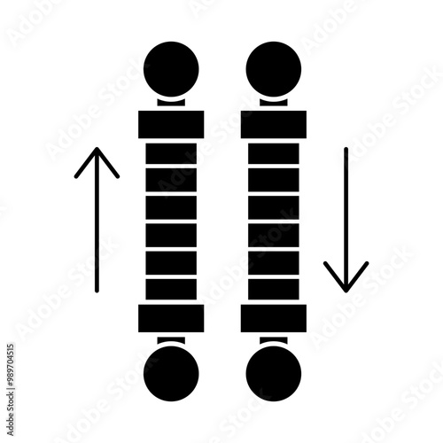 shock breaker of car service and repairing with solid icon sets