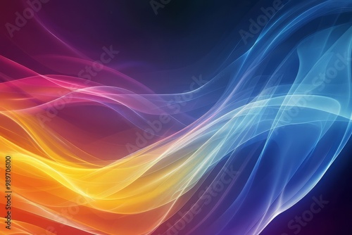 Abstract Background with Intertwined Colorful Glowing Lines