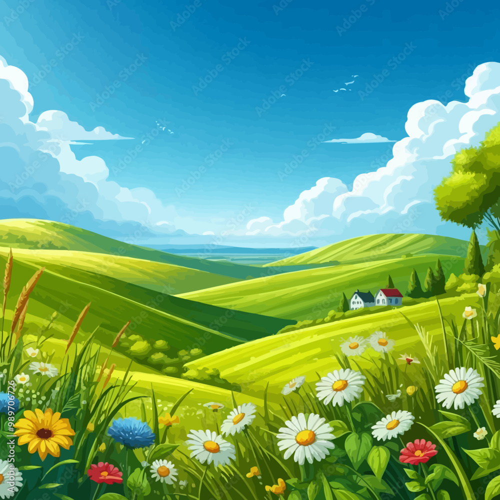 Fototapeta premium Nature Landscape vector illustration 