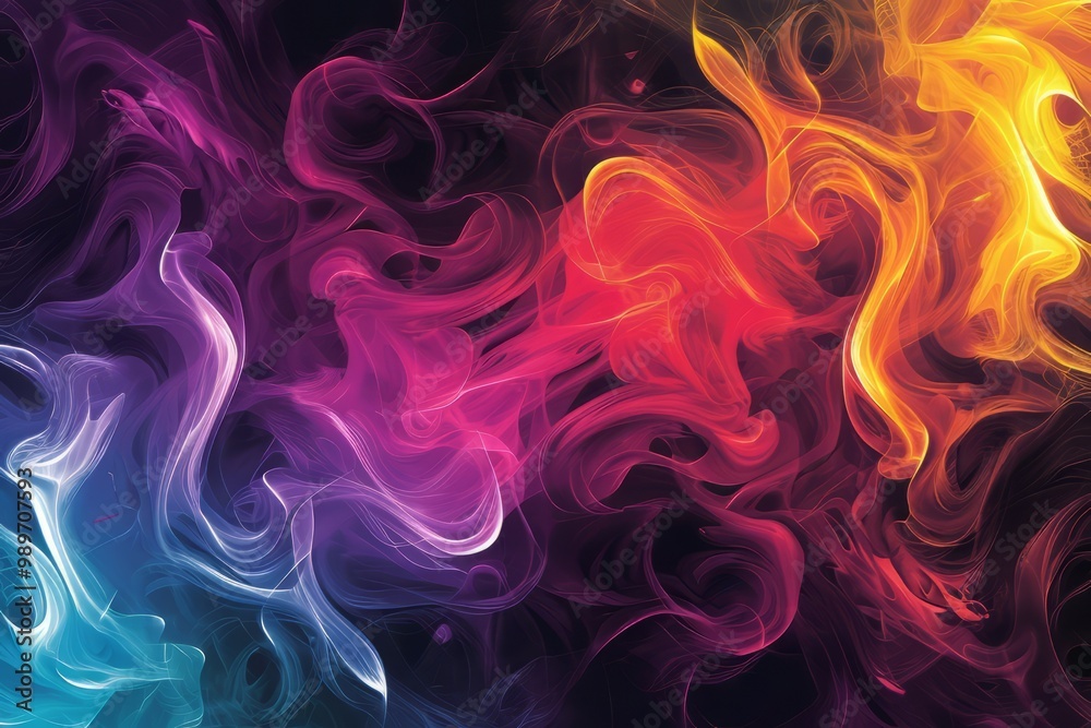 Obraz premium Abstract Swirling Smoke in Vivid Colors