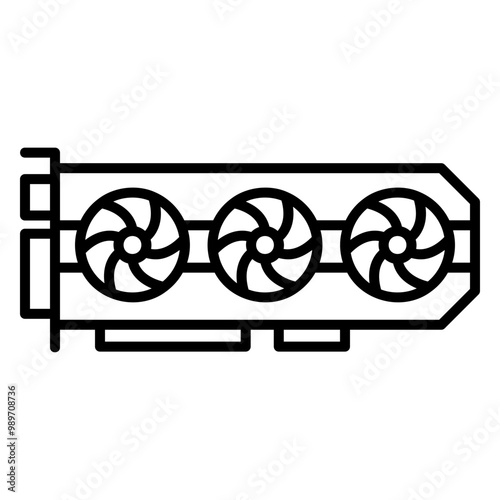 Illustration of Gpu Line Icon photo