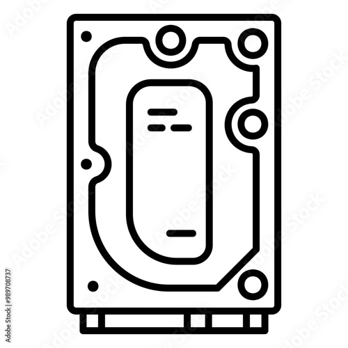 Illustration of Harddisk Line Icon