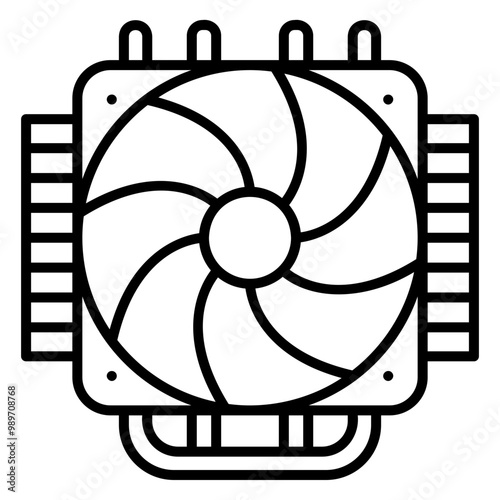Illustration of Heatsink Line Icon