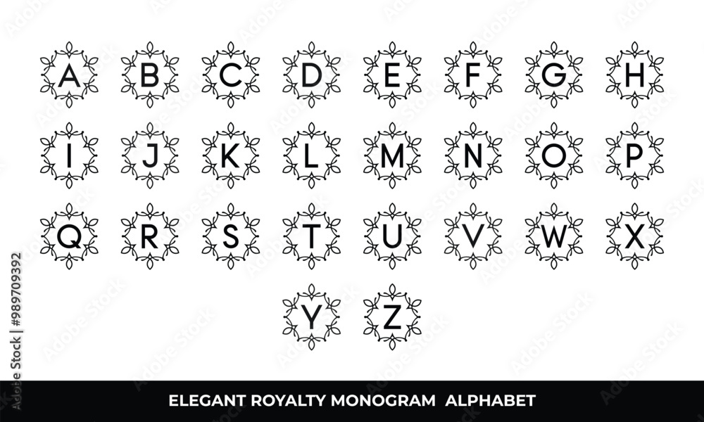 Fototapeta premium Elegant Royalty Monogram Alphabet