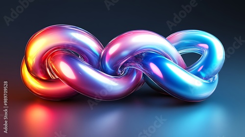 Colorful intertwined loops in a glossy, abstract design.