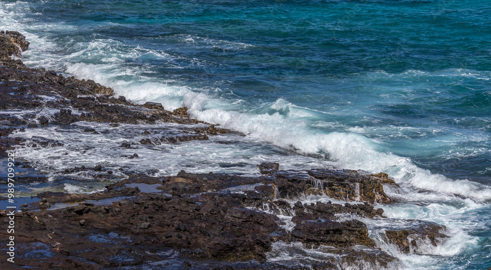 Dramatic Ocean crashing wave Hawaii at Makapu Point Dramatic Ocean crashing wave Hawaii at Makapu Point