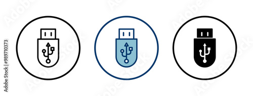Usb icon vector isolated on white background. Flash disk icon vector