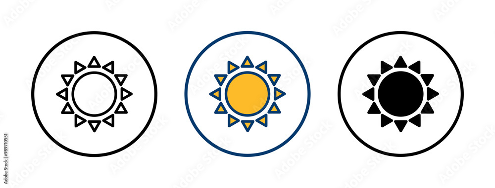 Sun icon vector isolated on white background. Sun vector icon Sun icon vector isolated on white background. Sun vector icon