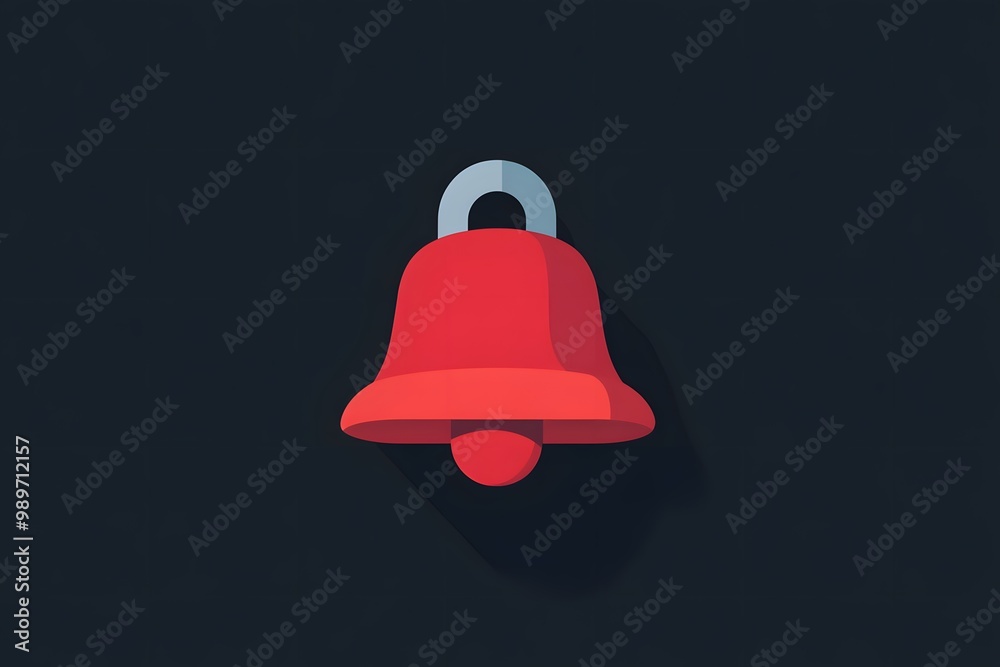 An isolated flat design of a notification bell icon, with a red alert badge, symbolizing alerts or reminders using simple, clean lines An isolated flat design of a notification bell icon, with a red alert badge, symbolizing alerts or reminders using simple, clean lines