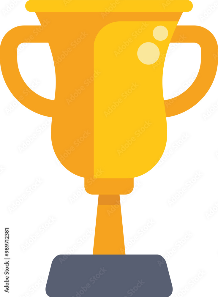 Shiny golden trophy cup with two handles is standing on a black pedestal, embodying victory and achievement Shiny golden trophy cup with two handles is standing on a black pedestal, embodying victory and achievement