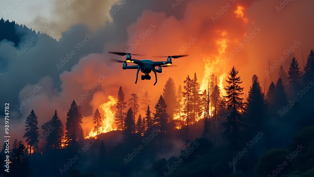 Drone monitoring forest fire Drone monitoring forest fire