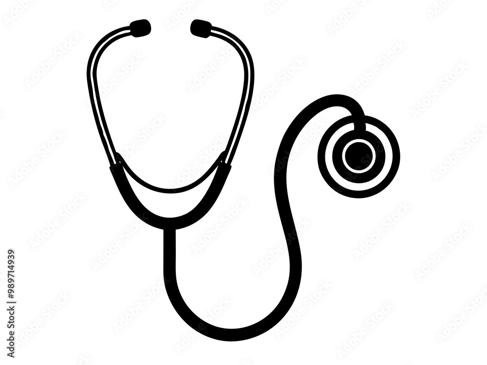 Health and medicine services poster icon, stethoscope silhouette vector illustration Health and medicine services poster icon, stethoscope silhouette vector illustration