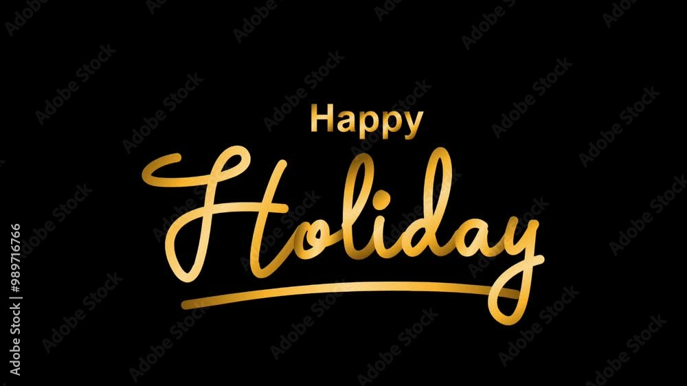 golden happy holiday text animation with luxury style.