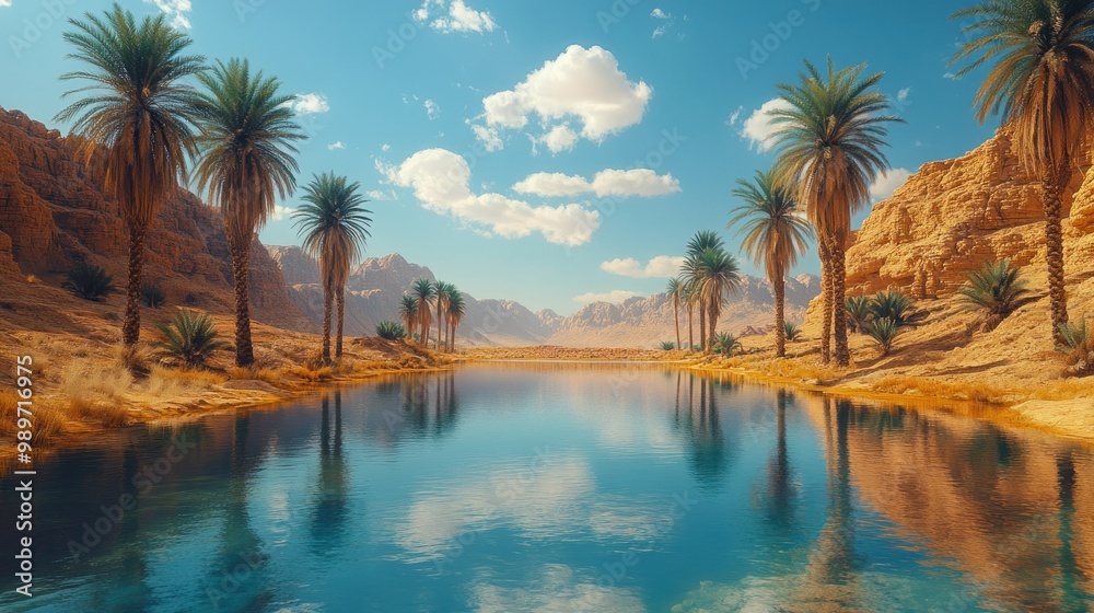 Naklejka premium Oasis in the Desert