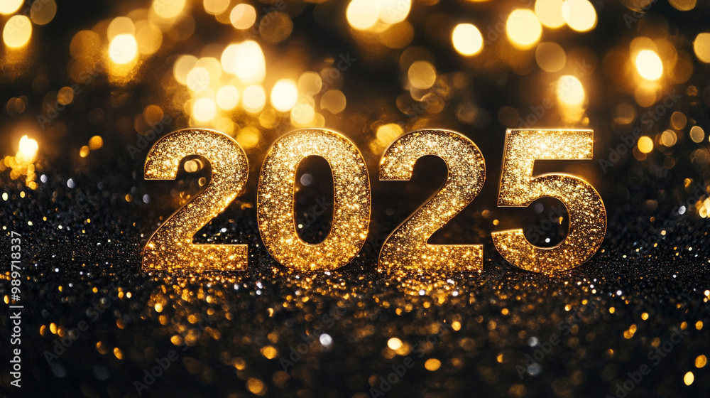 The image showcases the glittering number The image showcases the glittering number
