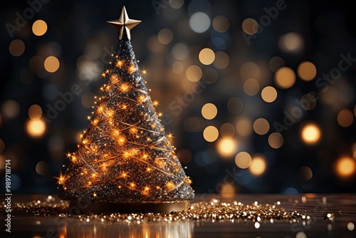 Elegance of Gold: Christmas Tree Adorned with 