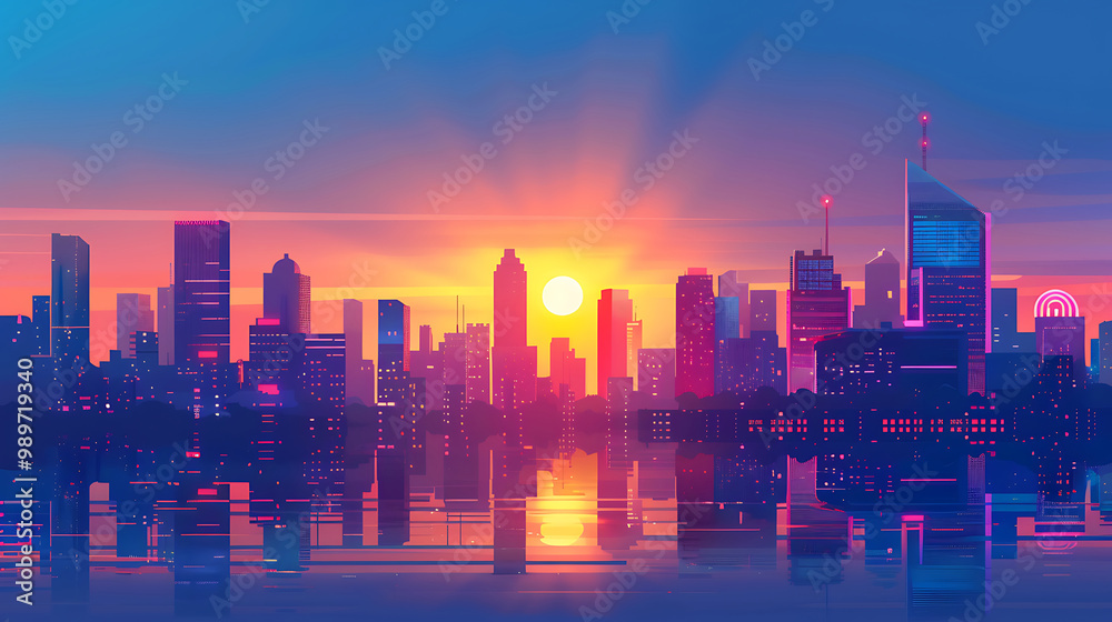 city skyline illustration city skyline illustration