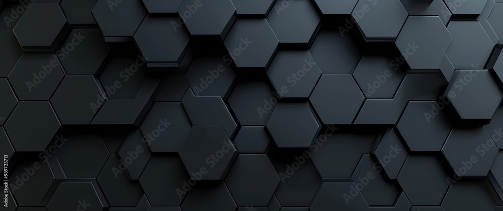 Dark hexagonal pattern background with 3D effect Dark hexagonal pattern background with 3D effect