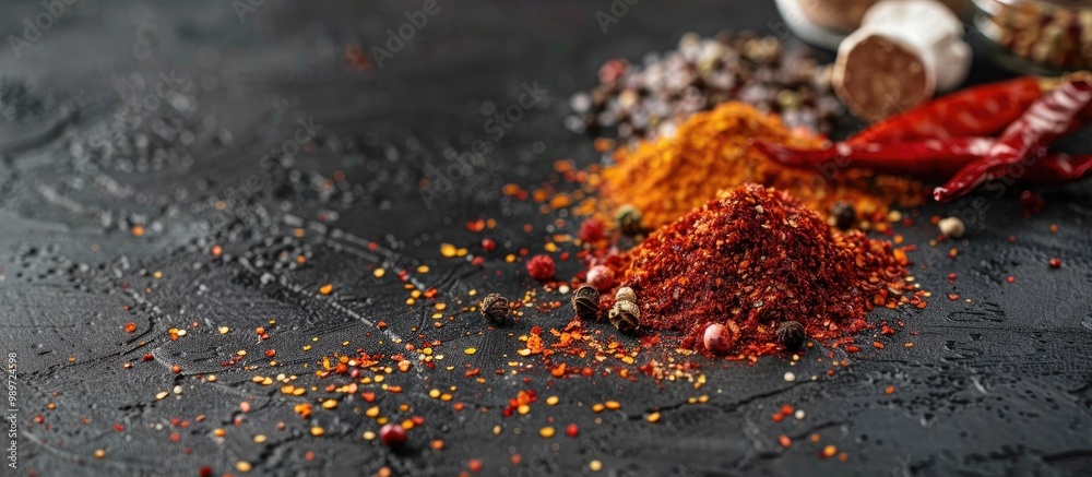 Spices On A Table Selective Focus Copy Space Spices On A Table Selective Focus Copy Space