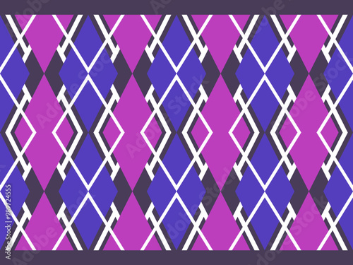 The image is a seamless pink geometric pattern with heart shapes, square tiles, and decorative lines, perfect for wallpaper or fabric designs in a vintage style