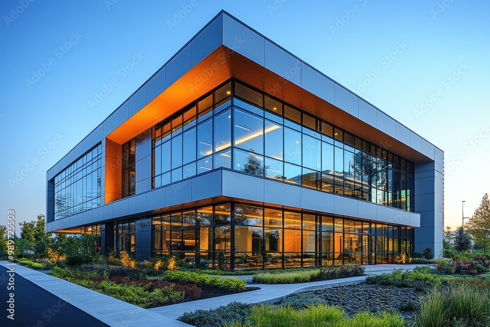 Modern Office Building at Dusk Modern Office Building at Dusk