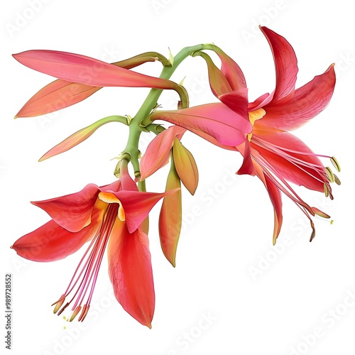 Clianthus Flower isolated on white background. photo