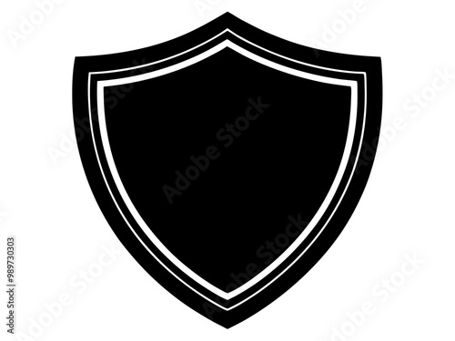  shiled shape  silhouette vector, Protect shield Icon illustration