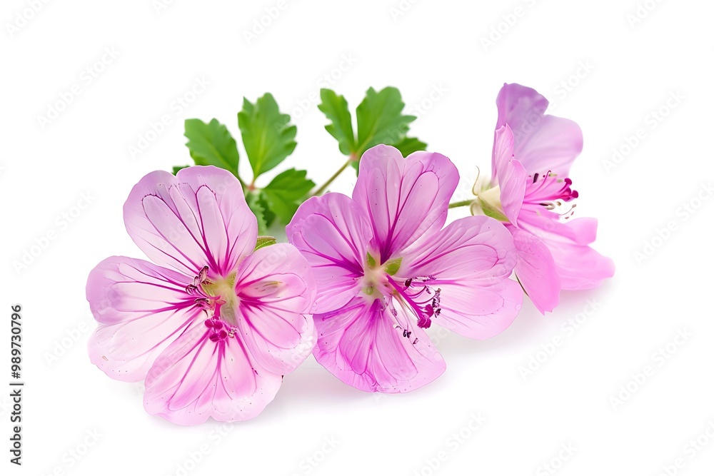 Fototapeta premium Geranium Flower isolated on white background.
