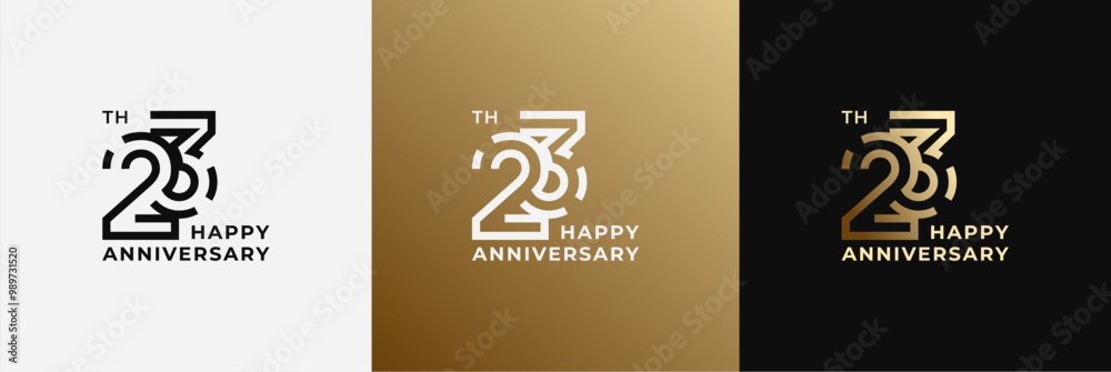 Logo 23th, 23 years anniversary, Creative design template for celebration, birthday, greeting and invitation. Editable file Logo 23th, 23 years anniversary, Creative design template for celebration, birthday, greeting and invitation. Editable file