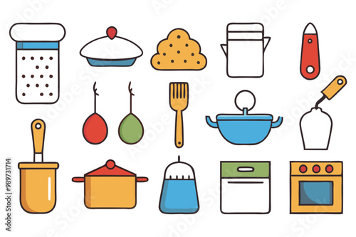 A comprehensive collection of kitchen tools silhouette vectors, perfect for culinary-themed projects. High quality designs include essential cookware and utensils for cooking and kitchen decor