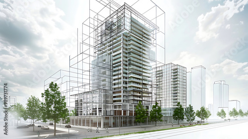 Obraz na płótnie building blueprint w salonie