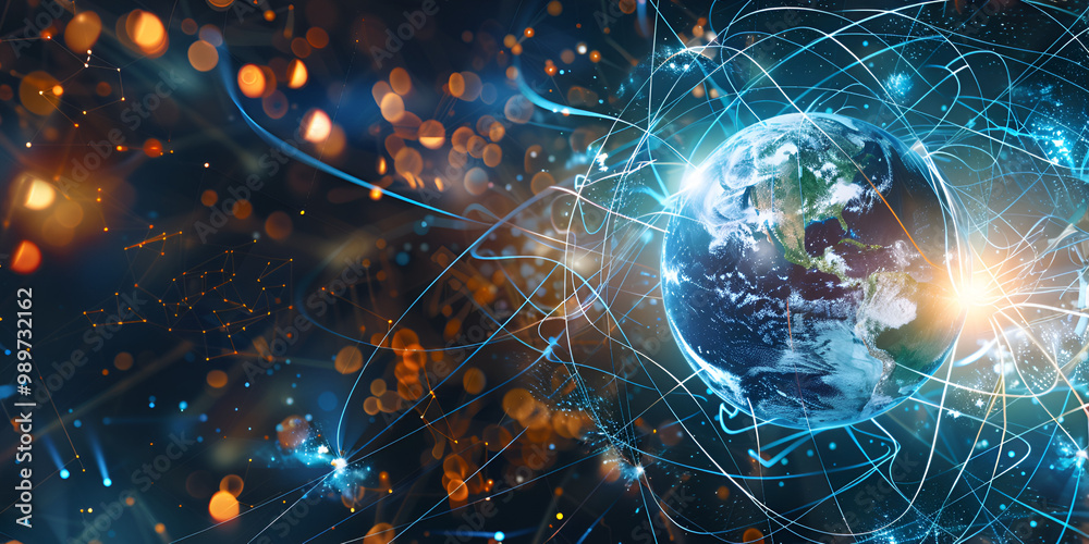Global Digital Network Connections, Earth Technology Future Vision, World Connectivity and Innovation Global Digital Network Connections, Earth Technology Future Vision, World Connectivity and Innovation