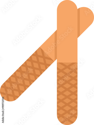Two overlapping beige adhesive bandages with waffle texture isolated on white background forming letter a