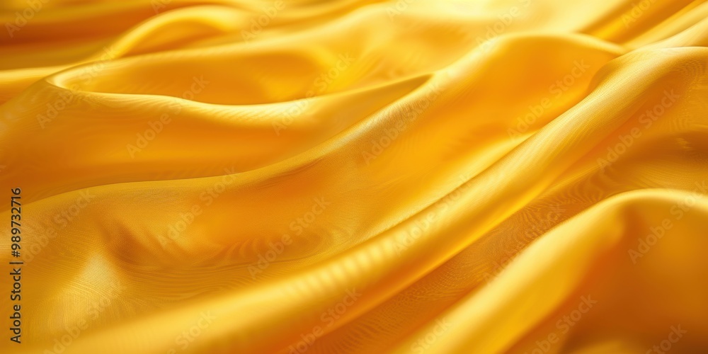 Close-Up of Smooth Golden Fabric Texture with Soft Waves and Elegant Drapes. Close-Up of Smooth Golden Fabric Texture with Soft Waves and Elegant Drapes.