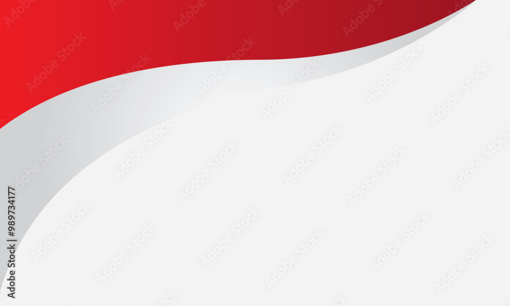 Naklejka premium Wave flag red white background