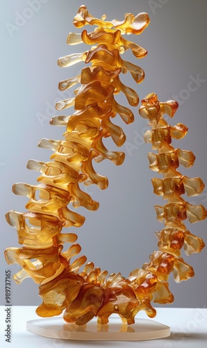 Anatomical image : visual of spine, intricate structure and alignment of vertebrae, highlighting importance of spinal health, its crucial role in supporting human body. photo