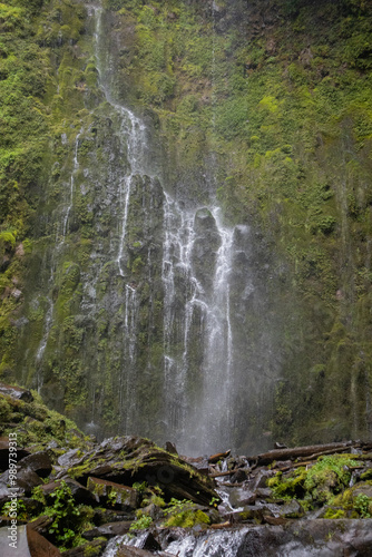 cascada de agua en bosque ecologico para actividades outdoor