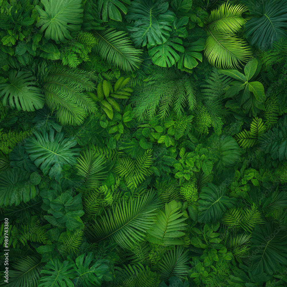 Lush Green Tropical Foliage Background Texture Lush Green Tropical Foliage Background Texture