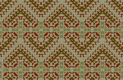 Palestinian Traditional Blouse Patternfolk Embroidery, Aztec Geometric Ornament Print. Design for Carpet, Wallpaper, Clothing, Wrapping, Fabric