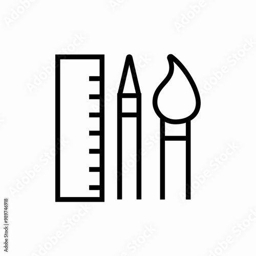 art lesson tools icon sign vector