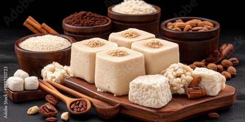 Sesame Halva  Tahini Sweets  Traditional Middle Eastern Dessert  Turkish Delight   Sweet F