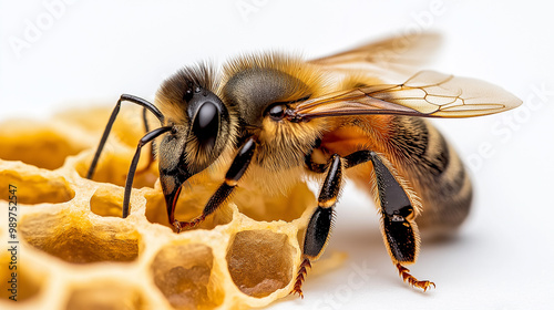 bee on honeycomb