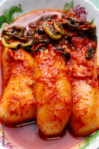 Obraz na płótnie whole radish kimchi, chonggak kimchi w salonie