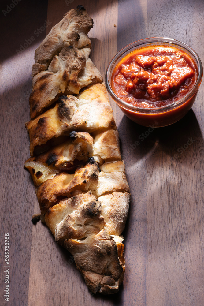 italian stromboli, pizza arrotolata