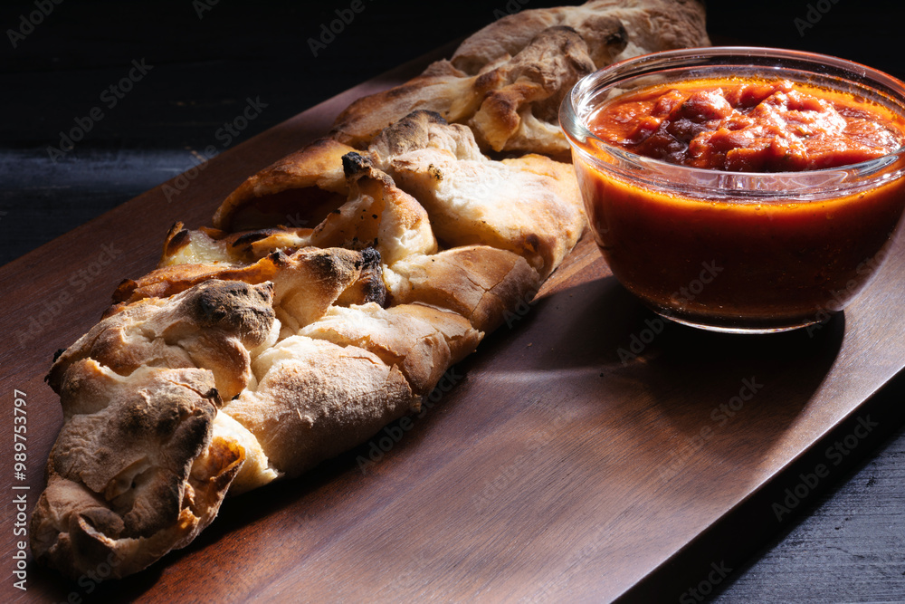 italian stromboli, pizza arrotolata