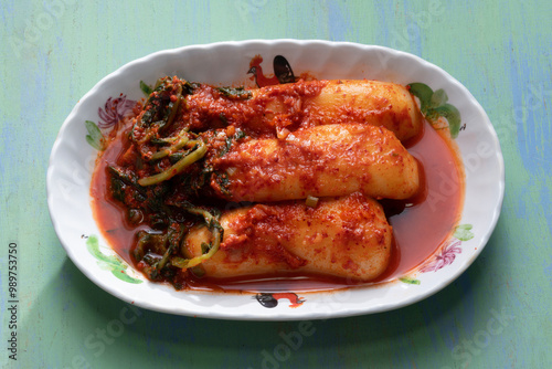 Obraz na płótnie whole radish kimchi, chonggak kimchi w salonie