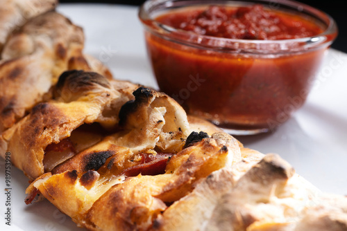 italian stromboli, pizza arrotolata