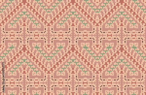 Baroque Ikat Pattern Originfolk Embroidery, Aztec Geometric Ornament Print. Design for Carpet, Wallpaper, Clothing, Wrapping, Fabric