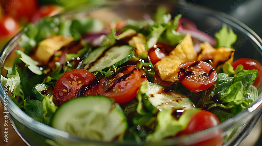 Colorful Vegetarian Salad with Balsamic Vinaigrette Colorful Vegetarian Salad with Balsamic Vinaigrette